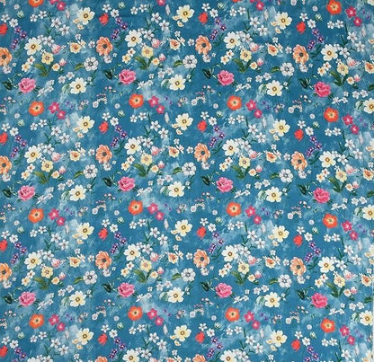 Poly Cotton Floral Fitted 1 Bedsheet with 2 Pillow Covers